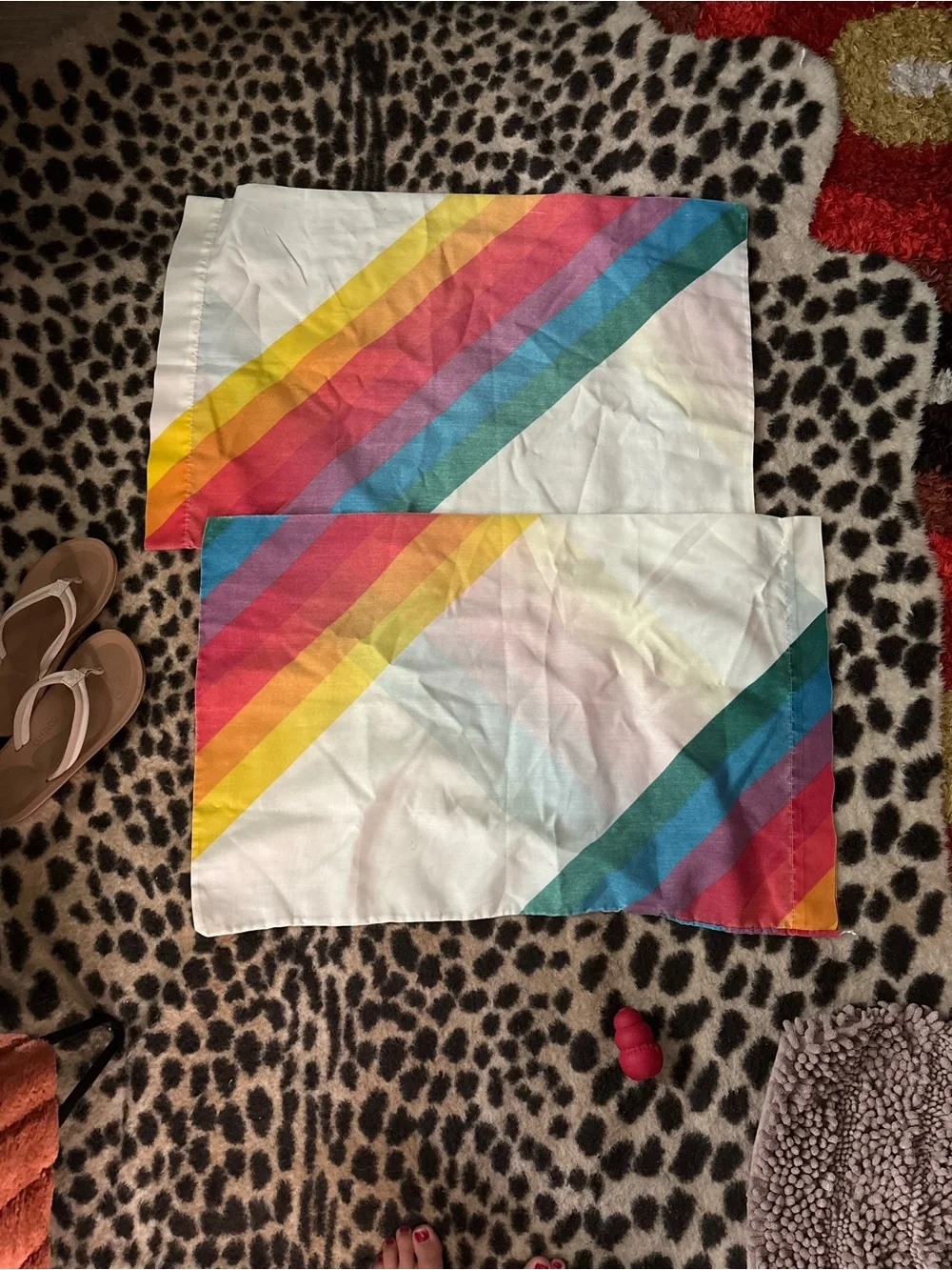 Vintage rainbow pillowcases